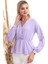 20333307 Dok.viskon Kruvaze Yaka Uzun Kol Bluz Lila 2