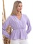 20333307 Dok.viskon Kruvaze Yaka Uzun Kol Bluz Lila 4