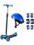 Mavi Twist Işıklı Scooter Kask Seti 1
