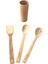 Bambu 4 Parça Kaşık Seti Bambu Altlıklı 1