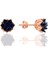 Söğütlü Si̇lver Gümüş Lotus Çiçeği Modeli Safir Renkli Taşlı Küpe 1