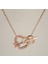 Kalpli Oklu Love Kadın Gümüş Kolye Rose Model 2