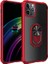 Apple iPhone 12 Max (6.1'') Kılıf Ultra Korumalı Yüzüklü Standlı Mola Kapak + Cam Ekran Koruyucu Kırmızı 1