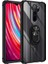 Xiaomi Redmi Note 8 Pro Kılıf Ultra Korumalı Yüzüklü Standlı Mola Kapak + Tam Kaplayan 5D Cam Ekran Koruyucu Siyah 1