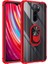 Xiaomi Redmi Note 8 Pro Kılıf Ultra Korumalı Yüzüklü Standlı Mola Kapak + Tam Kaplayan 6D Nano Ekran Koruyucu Kırmızı 1