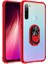 Xiaomi Redmi Note 8 Kılıf Ultra Korumalı Yüzüklü Standlı Mola Kapak + Tam Kaplayan 6D Nano Ekran Koruyucu Kırmızı 1