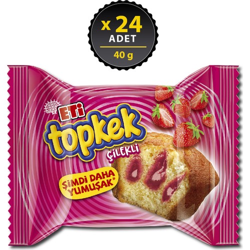 Eti Topkek Çilekli 40 g x 24 Adet