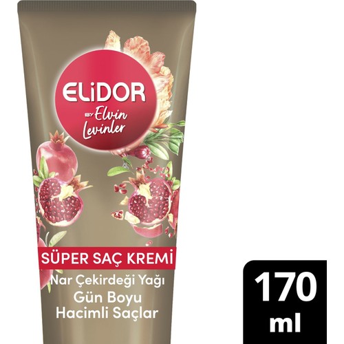 Elidor Gün Boyu Hacimli Saçlar Nar Çekirdeği Yağı Özlü Süper Saç Bakım Kremi by Elvin Levinler 170 Ml