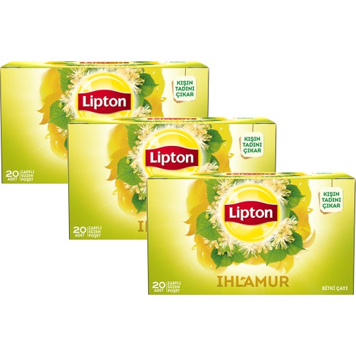 Lipton Bardak Poşet Bitki Çayı Ihlamur 20'Li x 3 Adet Lipton Bardak Poşet Bitki Çayı Ihlamur 20'Li x 3 Adet