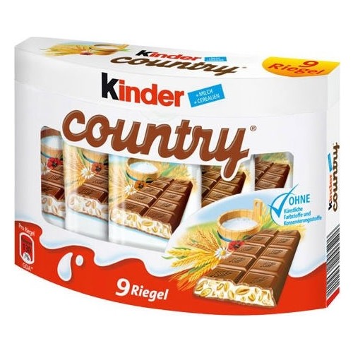 Kinder Country 9 Sütlü ve Yulaflı Çikolata 23,5 gr Fiyatı