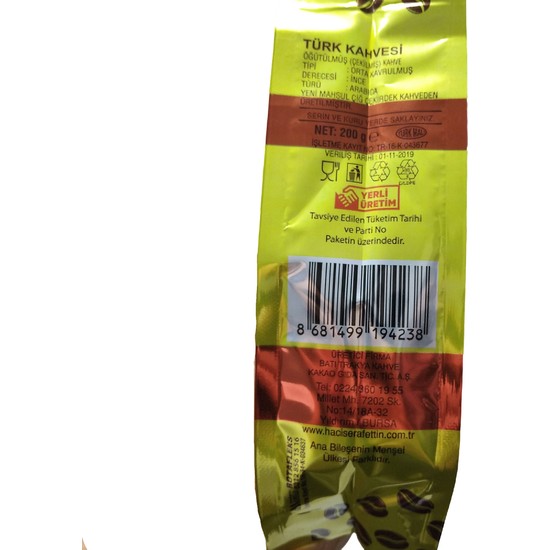 Hacı Şerafettin Gümülcine Türk Kahvesi 1000 gr Fiyatı