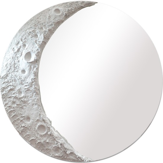Uğur Ay Desenli Yuvarlak Krater Ayna