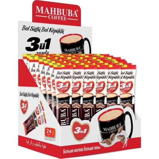 Mahbuba Coffee 3�ü 1 Arada Bol Sütlü Bol Köpüklü 24�lü Kahve Fiyatı