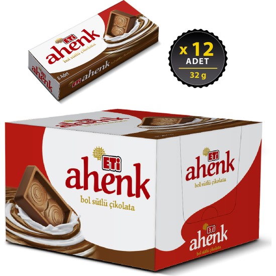Eti Ahenk Mini Bol Sütlü Çikolata 32 g x 12 Adet Fiyatı