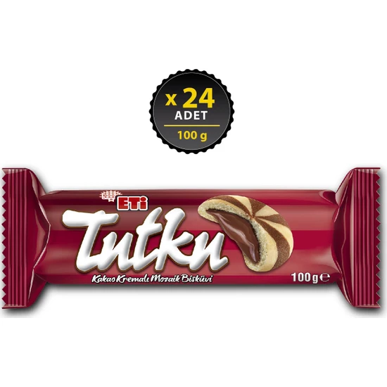 Eti Tutku Kakao Kremalı Mozaik Bisküvi 100 g x 24 Adet