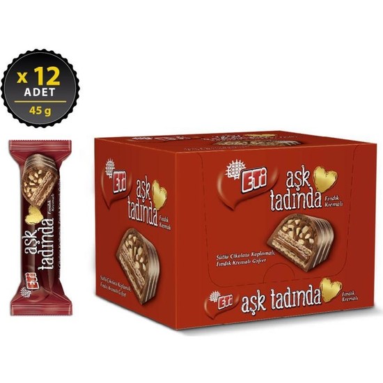 Eti Aşk Tadında Fındıklı Çikolata 45 g x 12 Adet Fiyatı