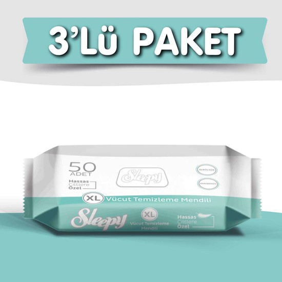 Sleepy 3'lü Vücut Temizleme 50 Adet