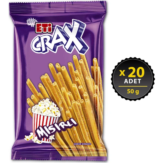 Eti Crax Mısırlı Çubuk Kraker 50 g x 20 Adet