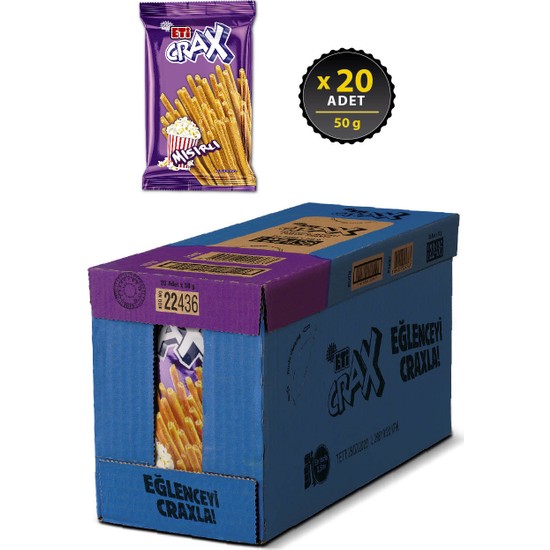 Eti Crax Mısırlı Çubuk Kraker 50 g x 20 Adet Fiyatı