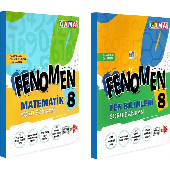 Gama Yayınları 8. Sınıf Fenomen Matematik Fen Bilimleri Soru Kitabı