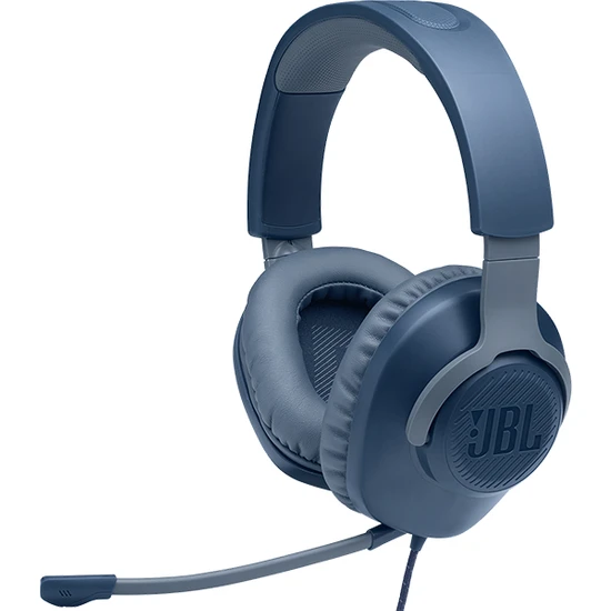 JBL Quantum 100 Çıkarılabilir Mikrofonlu 3.5mm Gaming Kulak Üstü Kulaklık - Mavi