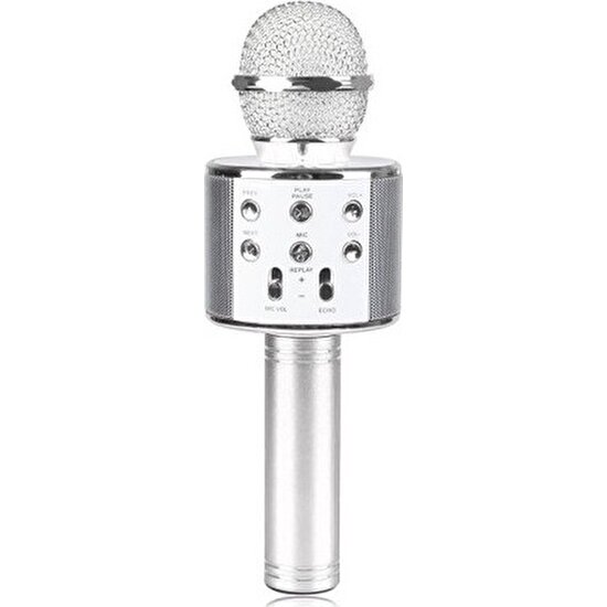 Concord Türkçe Seslendirme Yüksek Kalite Karaoke Mikrofon Hoparlör (C-8500) - Gri