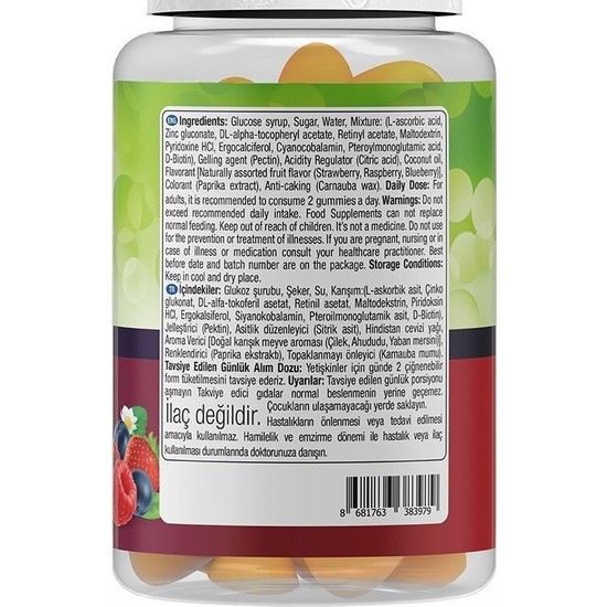 Nature's Supreme Multivitamin For Adults 60 Çiğnenebilir Fiyatı