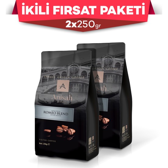 Anisah Öğütülmüş Filtre Kahve 250 gr 2�li Paket Fiyatı
