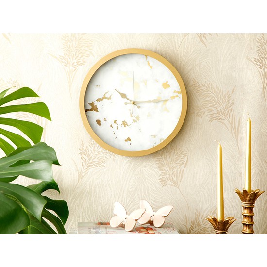 Englısh Home Fancy Marble Cam Duvar Saati 30 cm Beyaz Altın Fiyatı Englısh Home Fancy Marble Cam Duvar Saati 30 cm Beyaz Altın Fiyatı