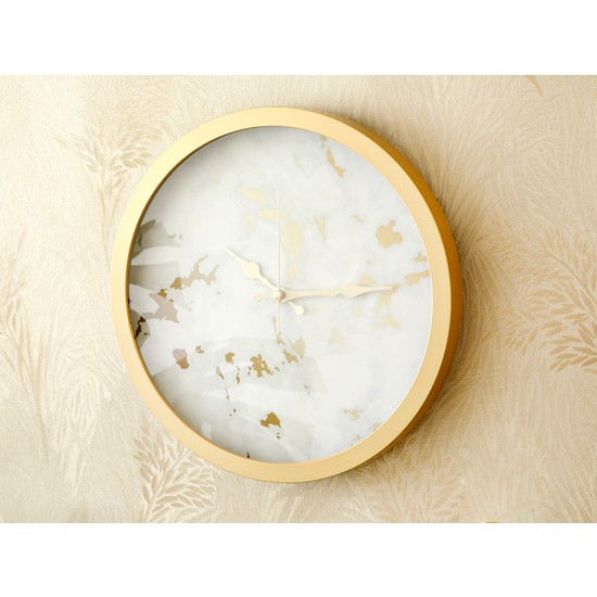 Englısh Home Fancy Marble Cam Duvar Saati 30 cm Beyaz Altın Fiyatı Englısh Home Fancy Marble Cam Duvar Saati 30 cm Beyaz Altın Fiyatı
