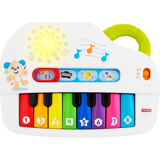 Fisher-Price Eğlen ve Öğren Işıklı ve Eğlenceli Oyuncak Piyano, Türkçe, Işıklar, Gerçek Müzik Notaları ve Eğitici Şarkılarıyla GTW20