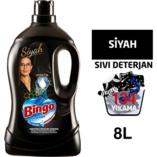 Bingo Siyah Sıvı Bakım Çamaşır Deterjanı 4 lt 2'li