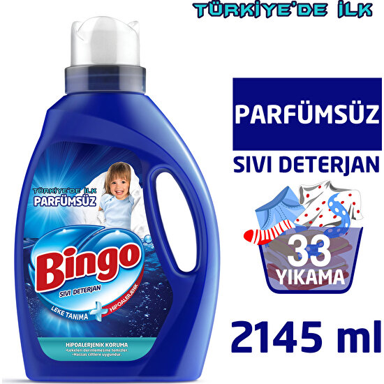 Bingo Parfümsüz Sıvı Çamaşır Deterjanı 2145 ml