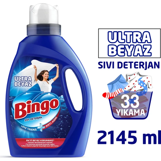 Bingo Ultra Beyaz Sıvı Çamaşır Deterjanı 2145 ml
