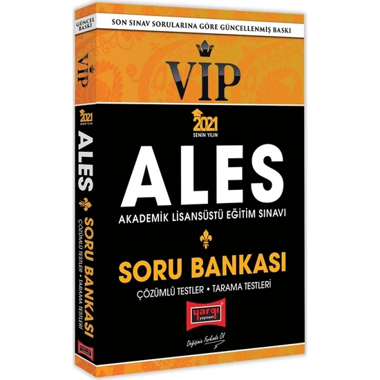 Yargı Yayınevi ALES 2021 VIP Tamamı Çözümlü Soru Bankası