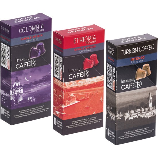 İstanbul Cafer Nespresso Uyumlu Kahve Kapsülü 3 Kutu x 10�lu Fiyatı