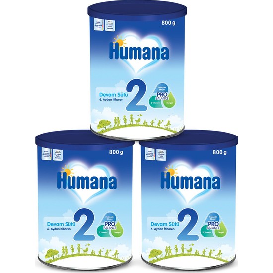 Humana 2 Bebek Maması Metal Kutu 800 gr x 3 Adet Fiyatı