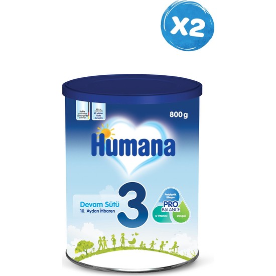 Humana 3 Bebek Maması Metal Kutu 800 gr x 2 Adet Fiyatı