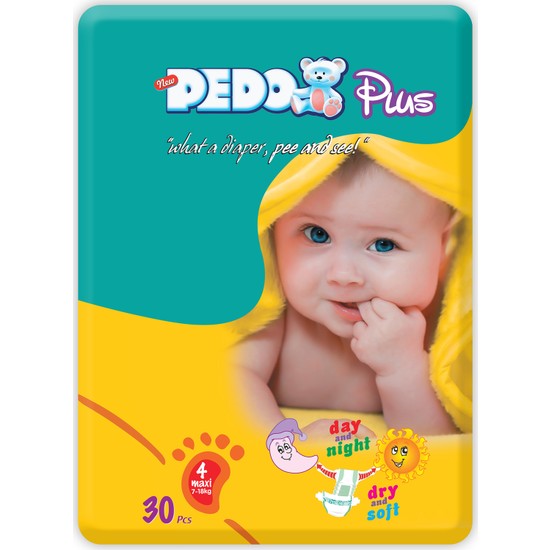 Pedo Plus İkiz Maxi 4 Numara Bebek Bezi 30 Adet 7-18Kg