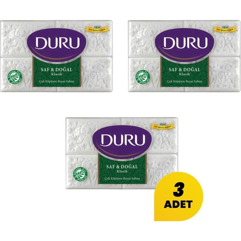 Duru Sabun Beyaz Banyo Klasik 4X150 gr ( 3 Adet )