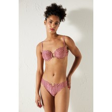 Aurora Çizgi Desenli Straplez Balenli Bikini Üstü