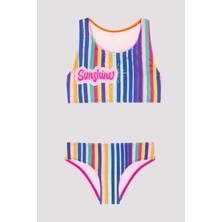 Penti Genç Kız Çizgili Renkli Halter Bikini Takımı