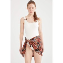 DeFacto Regular Fit Baskılı Viskon Plaj Kıyafeti U3855AZ21SM