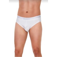Yıldız 65 Erkek Beyaz Modal Kemerli Slip 12 Adet