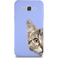 Printify Samsung Galaxy J7 Core Uyumlu Lansman Kılıf Catface Tasarımlı Içi Kadife Kapak