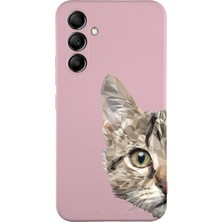 Printify Samsung Galaxy A14 Uyumlu Lansman Kılıf Catface Tasarımlı Içi Kadife Kapak