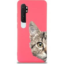 Printify Xiaomi Mi Note 10 Lite Uyumlu Lansman Kılıf Catface Tasarımlı Içi Kadife Kapak