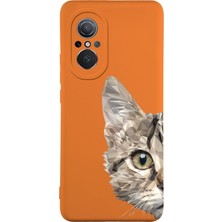 Printify Huawei Nova 9se Uyumlu Lansman Kılıf Catface Tasarımlı Içi Kadife Kapak