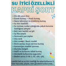 Miami Beach Siyah Diz Altı Uzun Model Su Itici Özellikli Likralı Esnek Kumaş Erkek Plaj Deniz Kapri Şort - 941-SIYAH