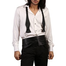 Dicotto Krem Ekstra Uzun Kol 8 Drop Damatlık Ata Yaka Kol Düğmeli Slim Fit Smokin Gömlek - 014